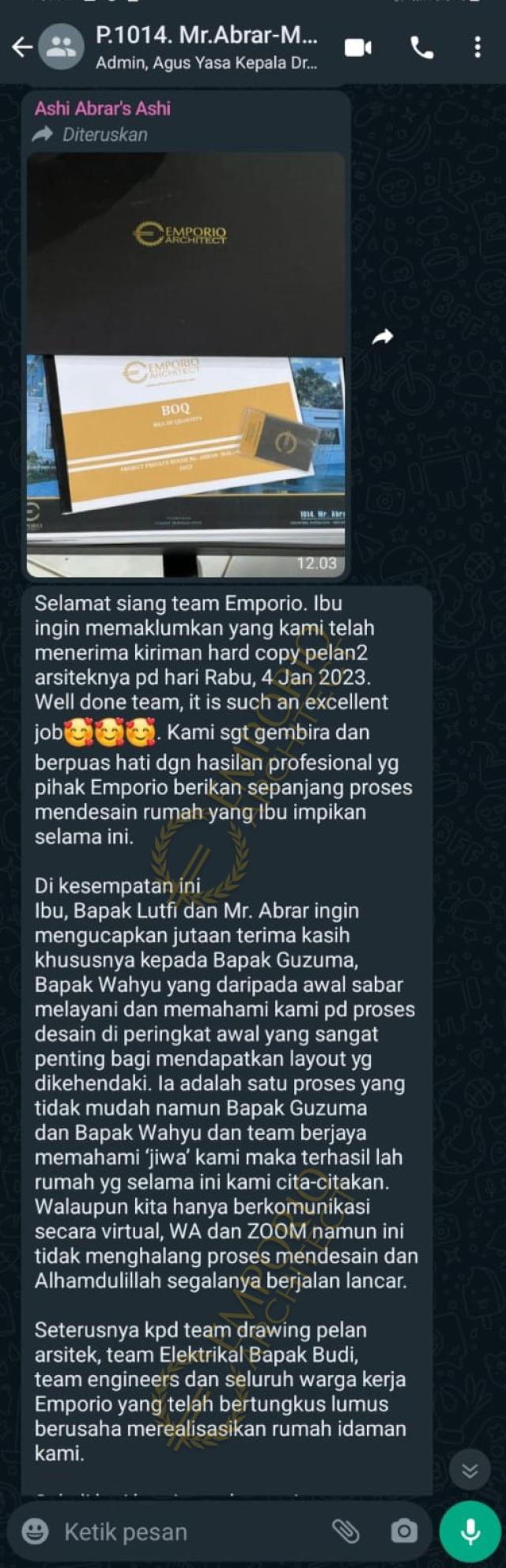 Testimonial Desain Rumah Klasik 2 Lantai Mr. ABR 1475