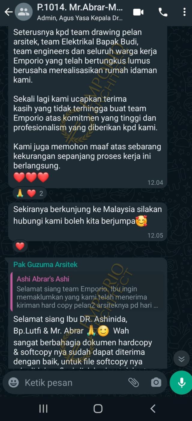 Testimonial Desain Rumah Klasik 2 Lantai Mr. ABR 1475 di  Putrajaya, Malaysia