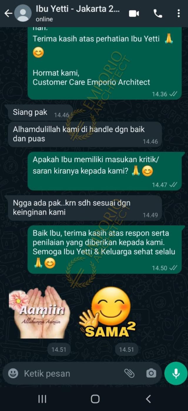 Testimonial Desain Rumah Klasik 2.5 Lantai Ibu IYT 1538