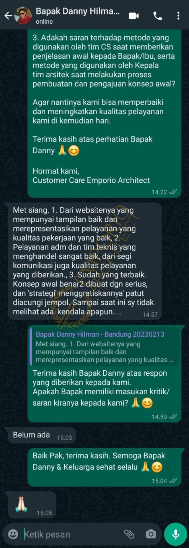 Testimonial Desain Rumah Klasik 3 Lantai Bapak DNN 1636 di  Bandung