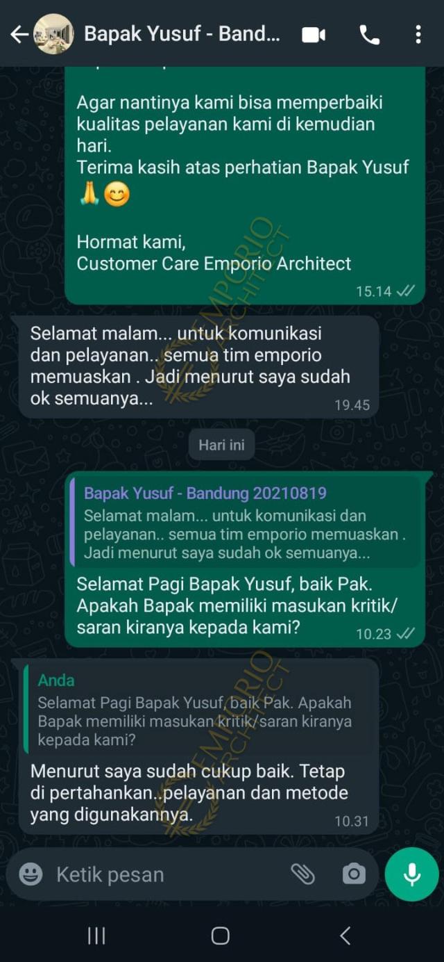 Testimonial Desain Rumah Klasik 3 Lantai Bapak YSF 1564