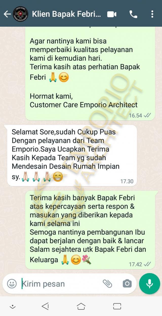 Testimonial Desain Rumah Klasik 3 Lantai Bapak Febri