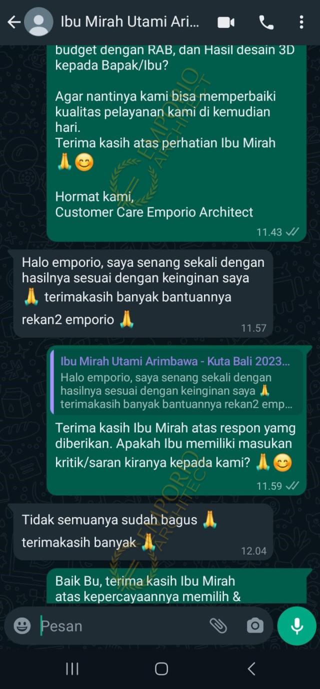 Testimonial Desain Rumah Mediteran 3 Lantai Ibu MRH 1808 di  Bali