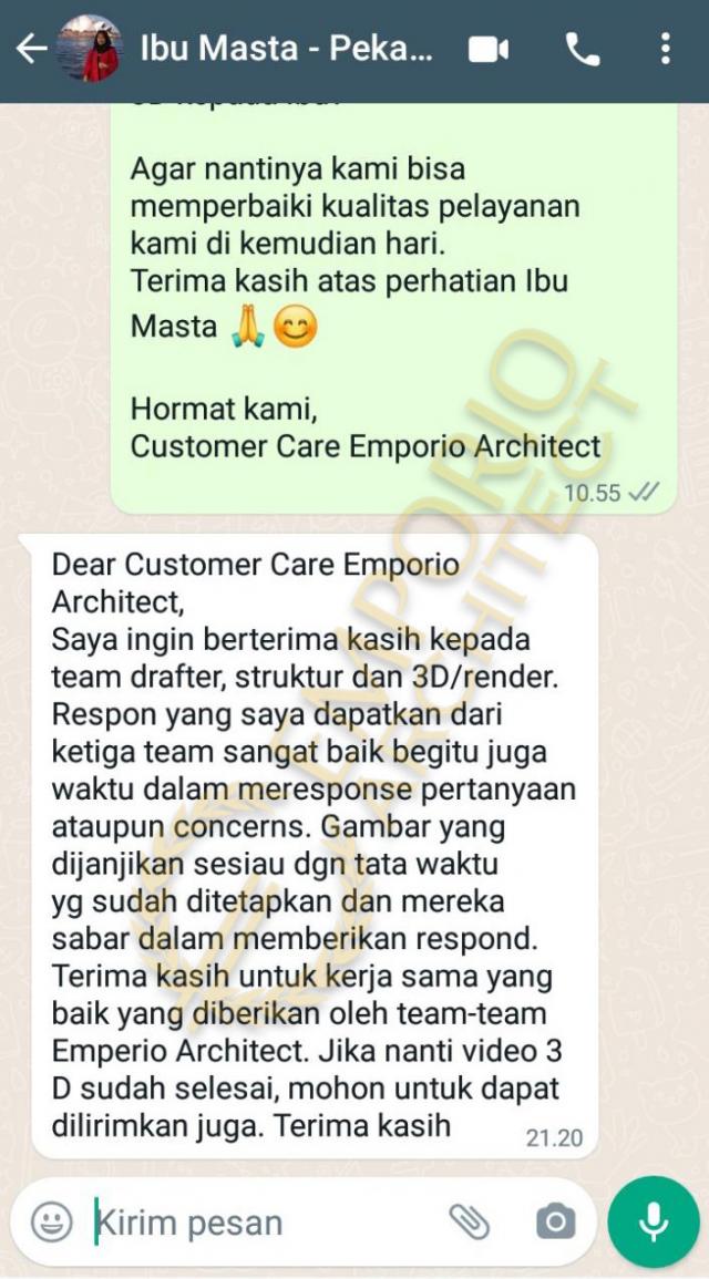 Testimonial Desain Rumah Klasik 3 Lantai Ibu MST 1159