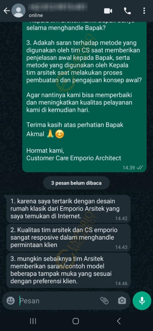 Testimonial Desain Rumah Mediteran Klasik 2 Lantai Bapak AML 1810