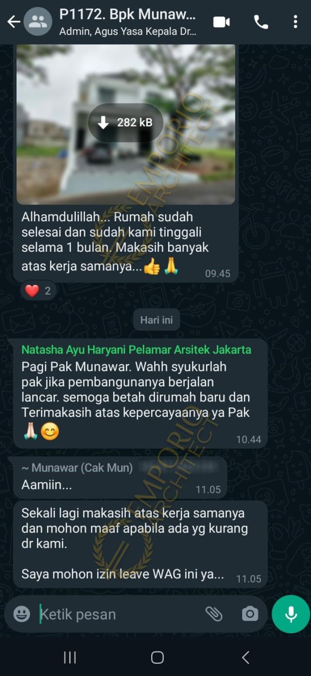 Testimonial Desain Rumah Klasik Modern 2 Lantai Ibu Fifi