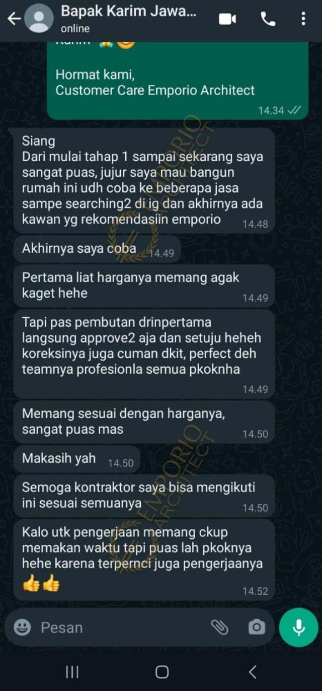 Testimonial Desain Rumah Klasik Modern 2 Lantai Bapak KRM 1711 di  Bogor