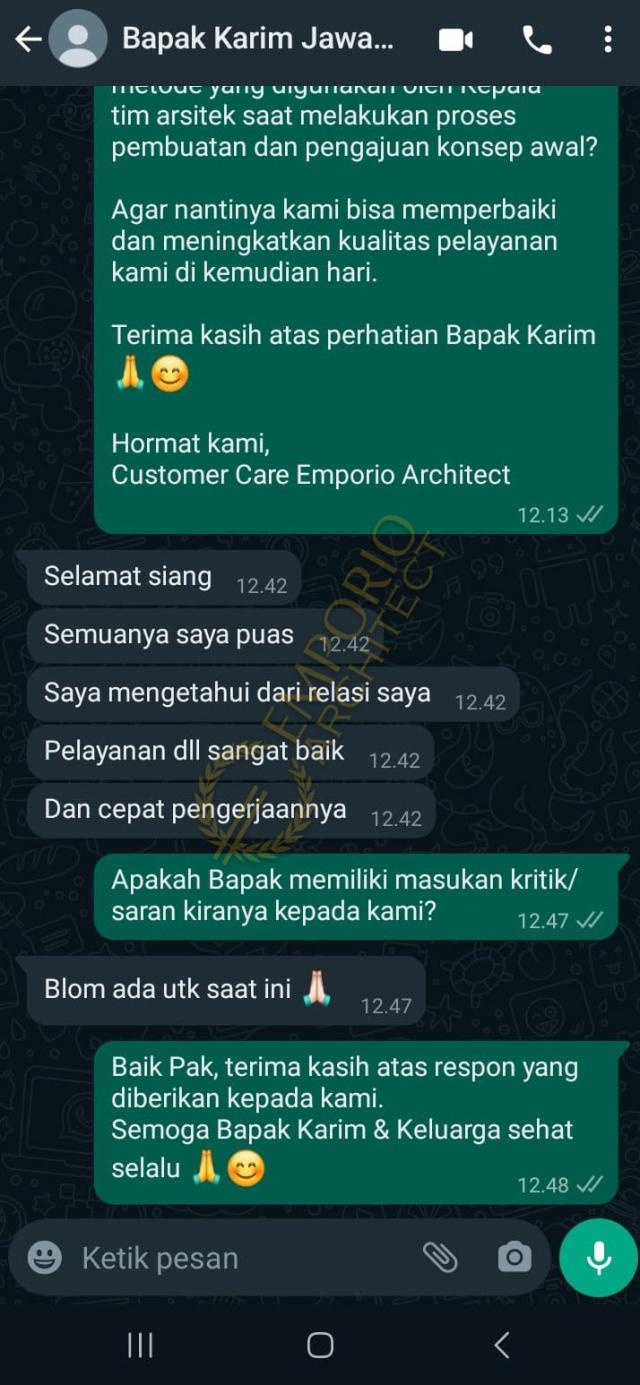 Testimonial Desain Rumah Klasik Modern 2 Lantai Bapak KRM 1711