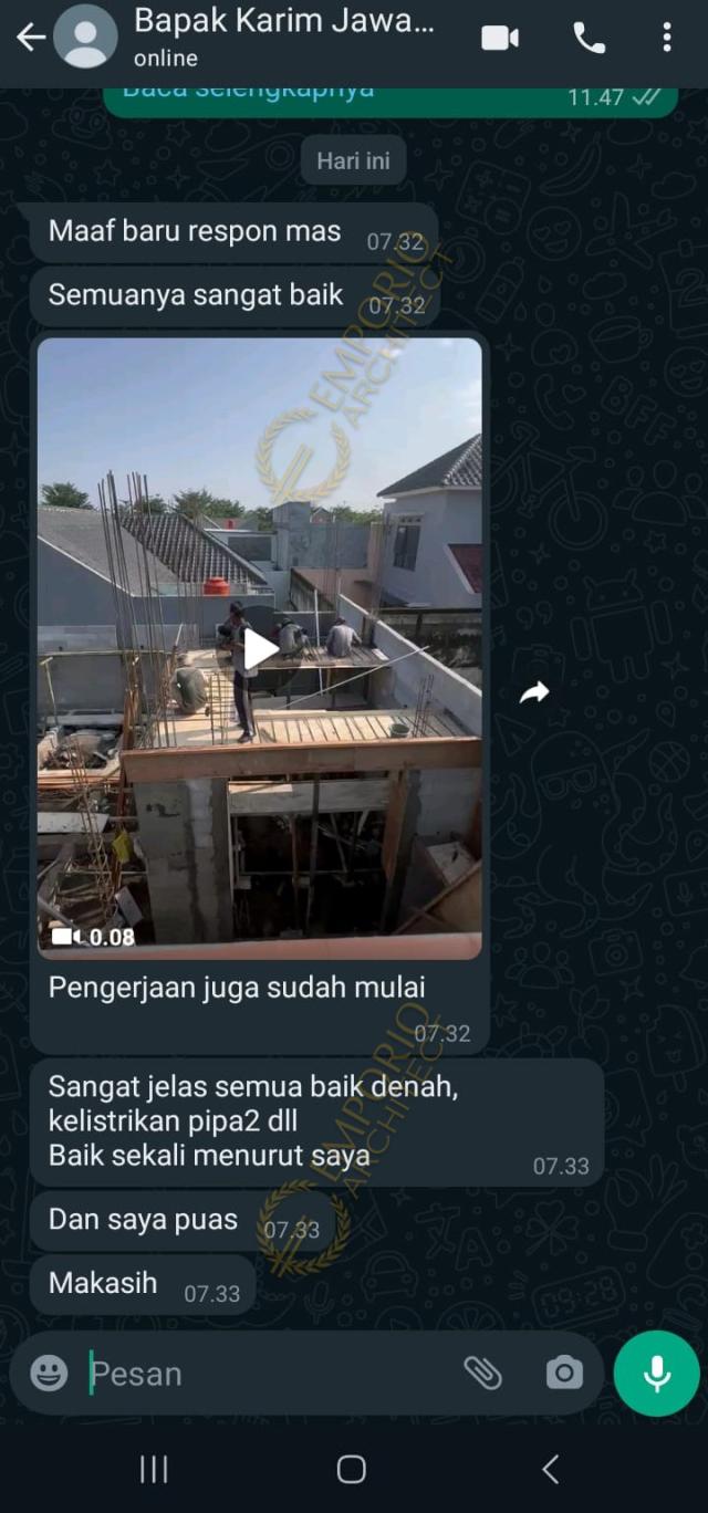 Testimonial Desain Rumah Klasik Modern 2 Lantai Bapak KRM 1711