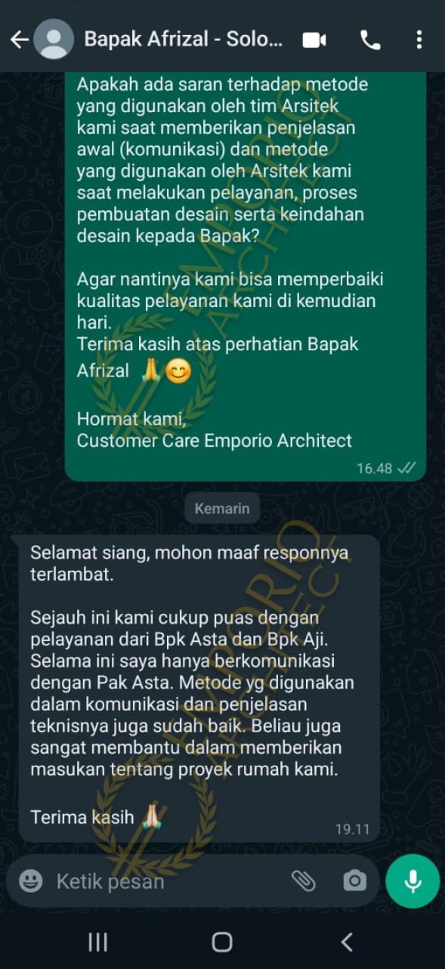 Testimonial Desain Rumah Klasik Modern 2 Lantai Bapak AFL 2040 di  Solo