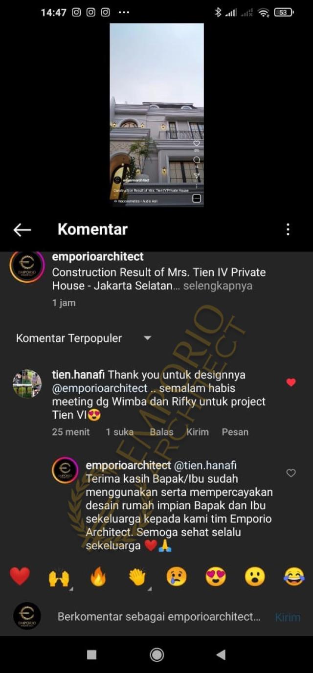 Testimonial Desain Rumah Klasik Modern 3.5 Lantai Ibu TN IV 1292 di  Jakarta Selatan