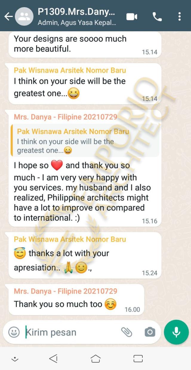 Testimonial Desain Rumah Mediteran Klasik 2.5 Lantai Mrs. DYA 1273 di  Philippines