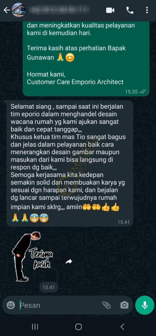 Testimonial Desain Rumah Mediteran Klasik 3 Lantai Bapak GNW 1919 di  PIK 2, Tangerang