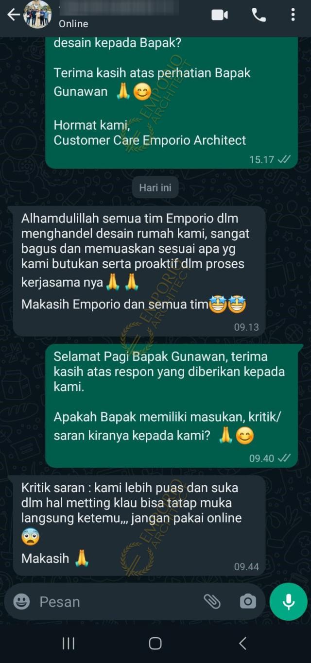 Testimonial Desain Rumah Mediteran Klasik 3 Lantai Bapak GNW 1919 di  PIK 2, Tangerang