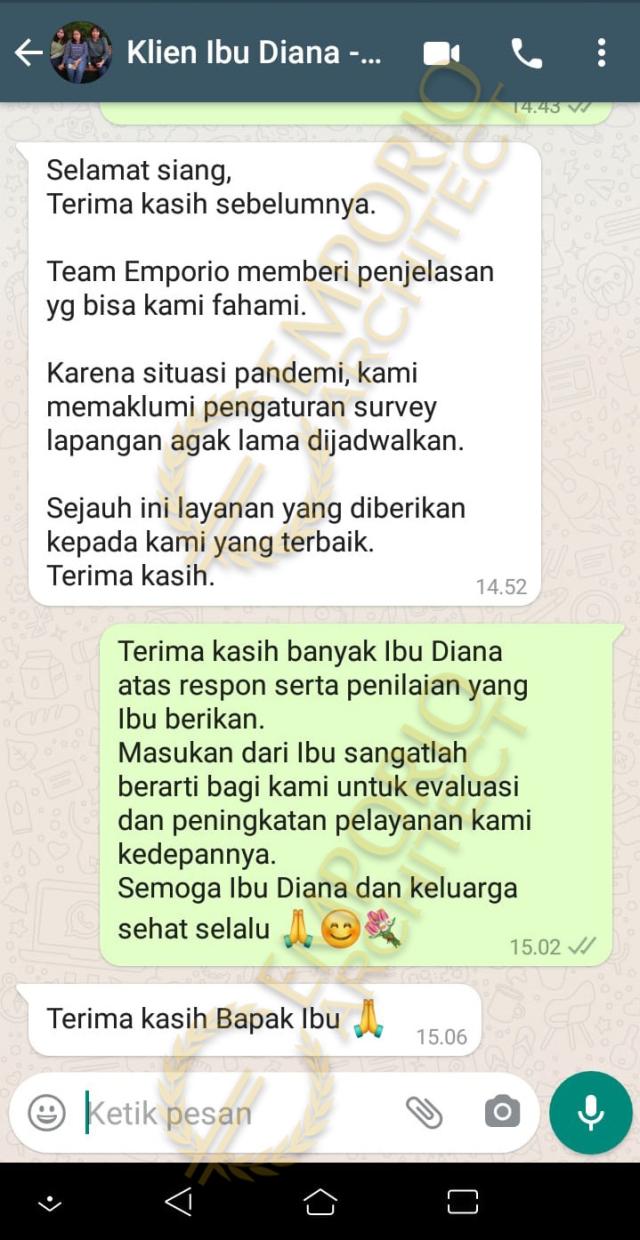 Testimonial Desain Rumah Modern 1 Lantai Ibu Diana