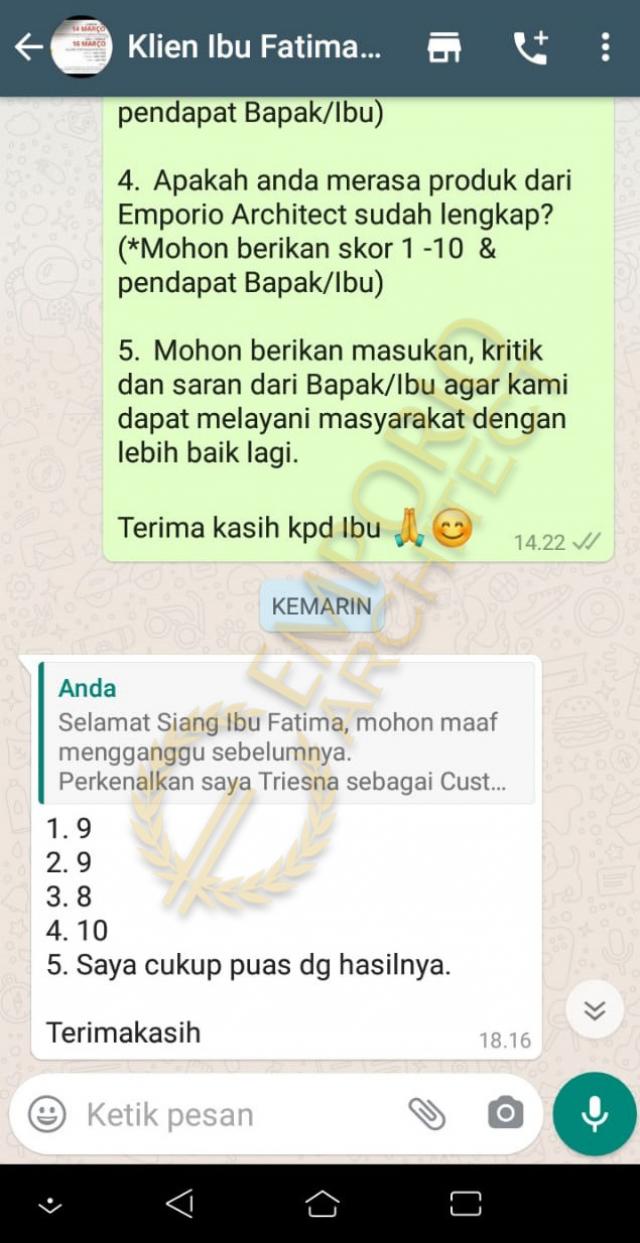 Testimonial Desain Rumah Modern 1 Lantai Ibu Fatima