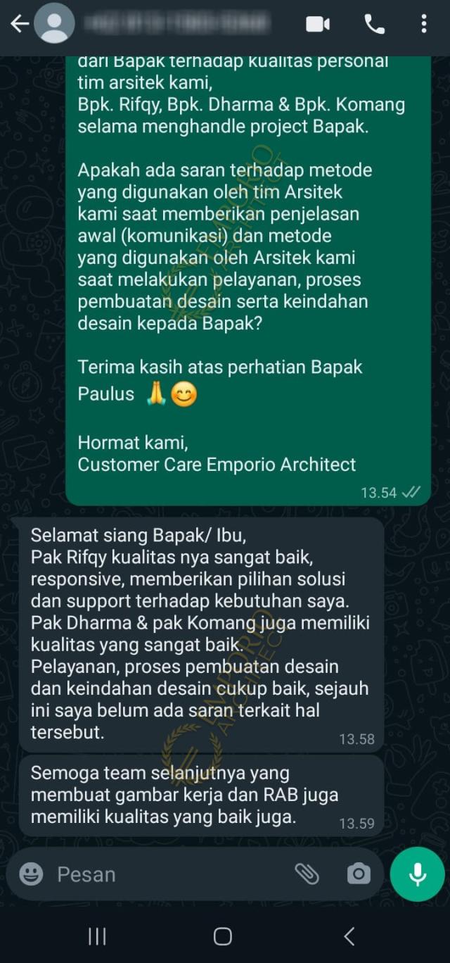 Testimonial Desain Rumah Modern 2 Lantai Bapak PLS 1841 di  BSD, Tangerang Selatan