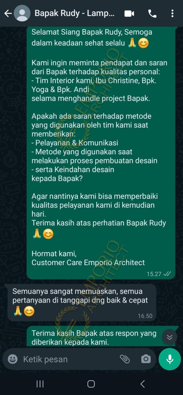 Testimonial Desain Rumah Modern 2 Lantai Bapak RDY