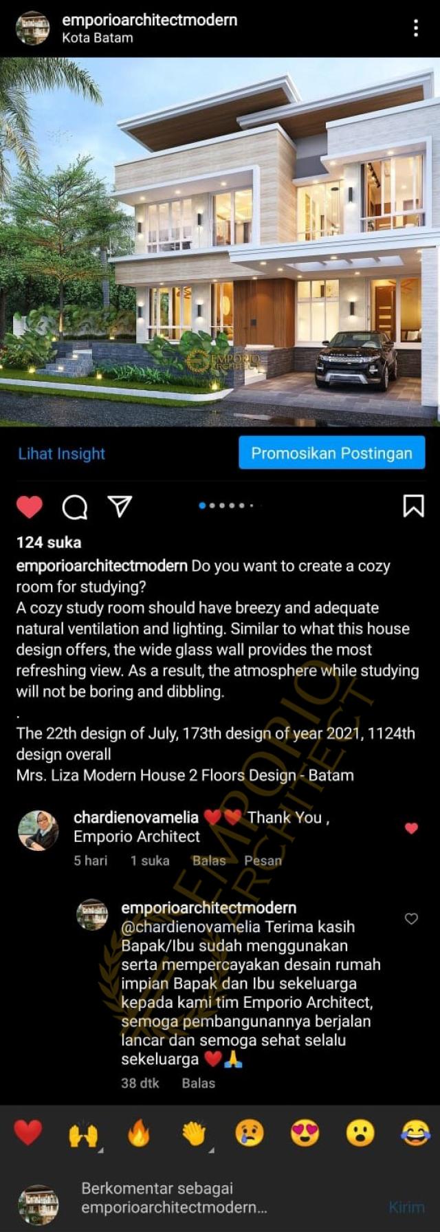 Testimonial Desain Rumah Modern 2 Lantai Ibu Liza di  Batam