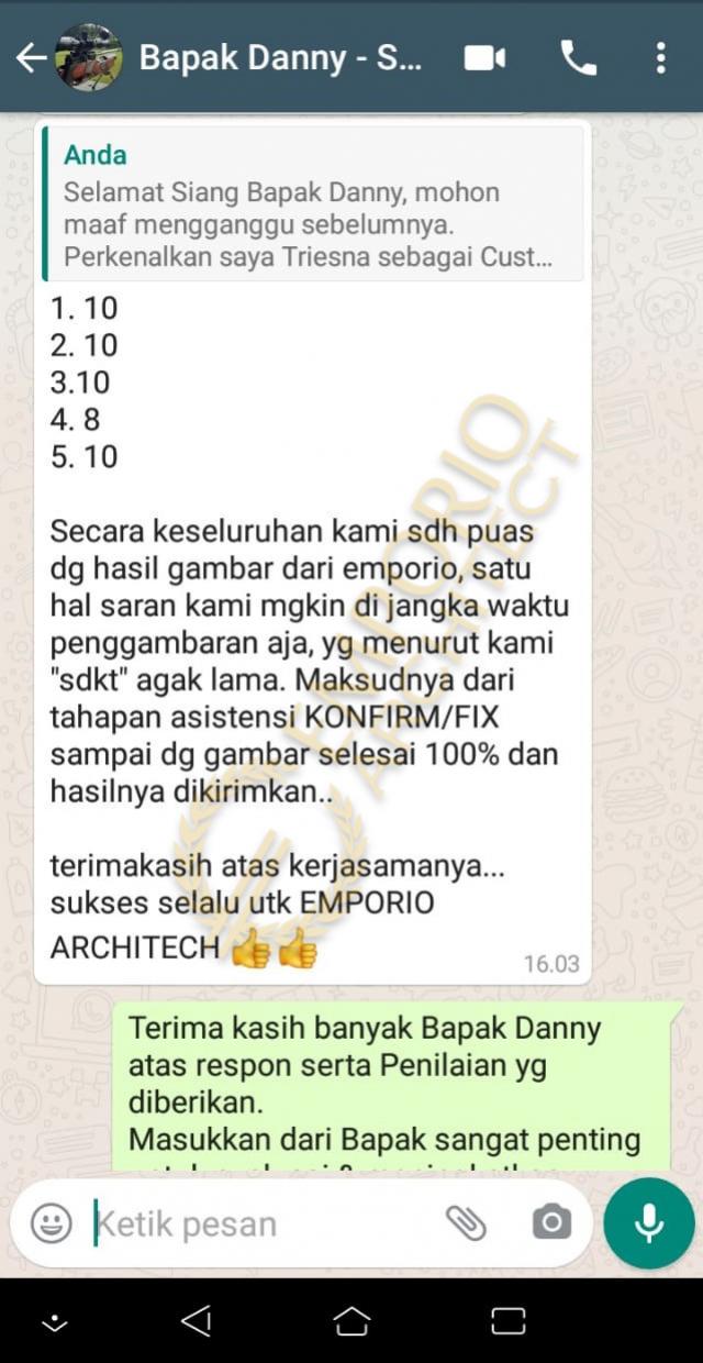 Testimonial Desain Rumah Modern 2 Lantai Bapak Danny