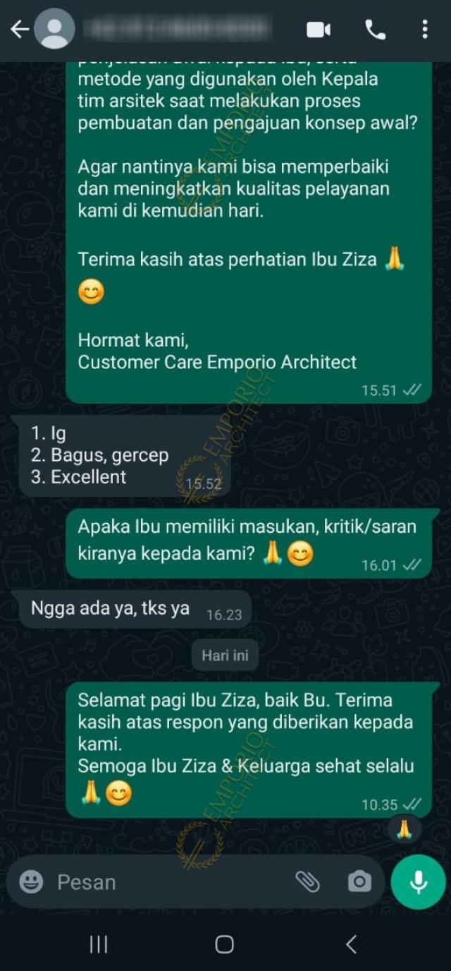 Testimonial Desain Rumah Modern 2 Lantai Ibu AZH