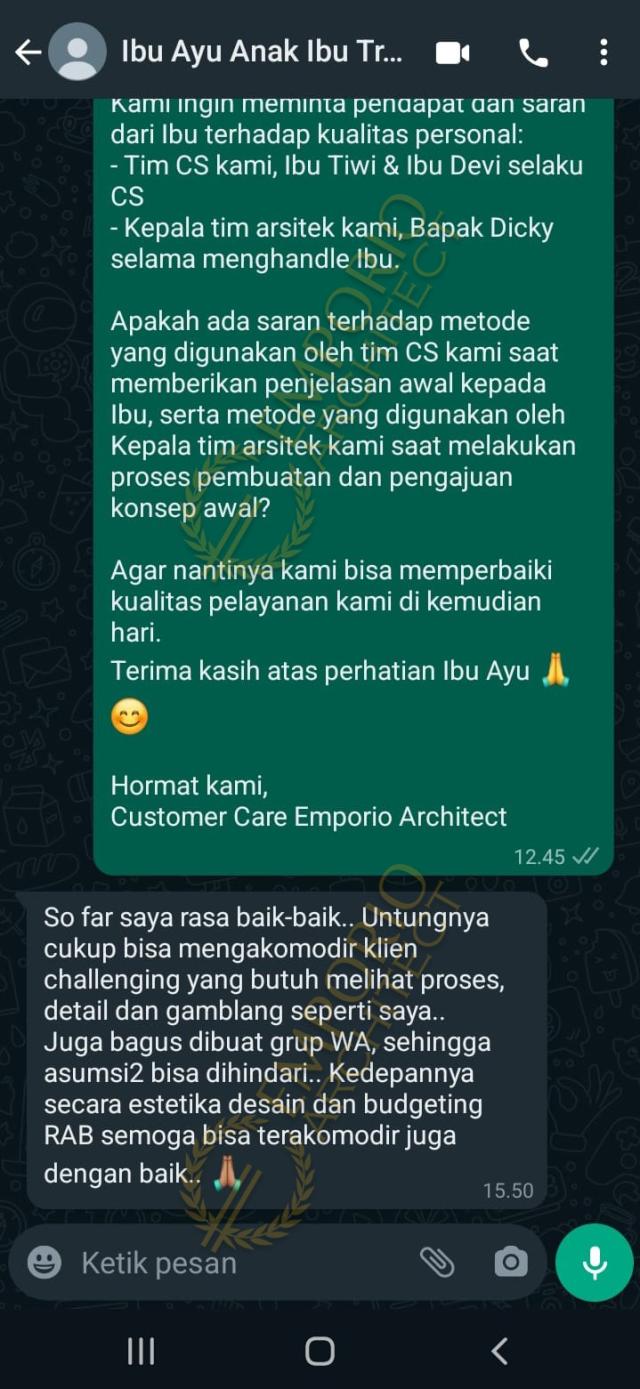 Testimonial Desain Rumah Modern 2 Lantai Ibu A 1836