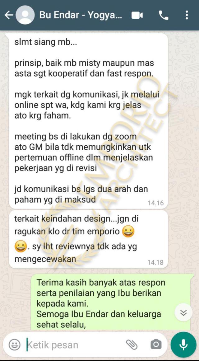 Testimonial Desain Rumah Modern 2 Lantai Ibu Endar