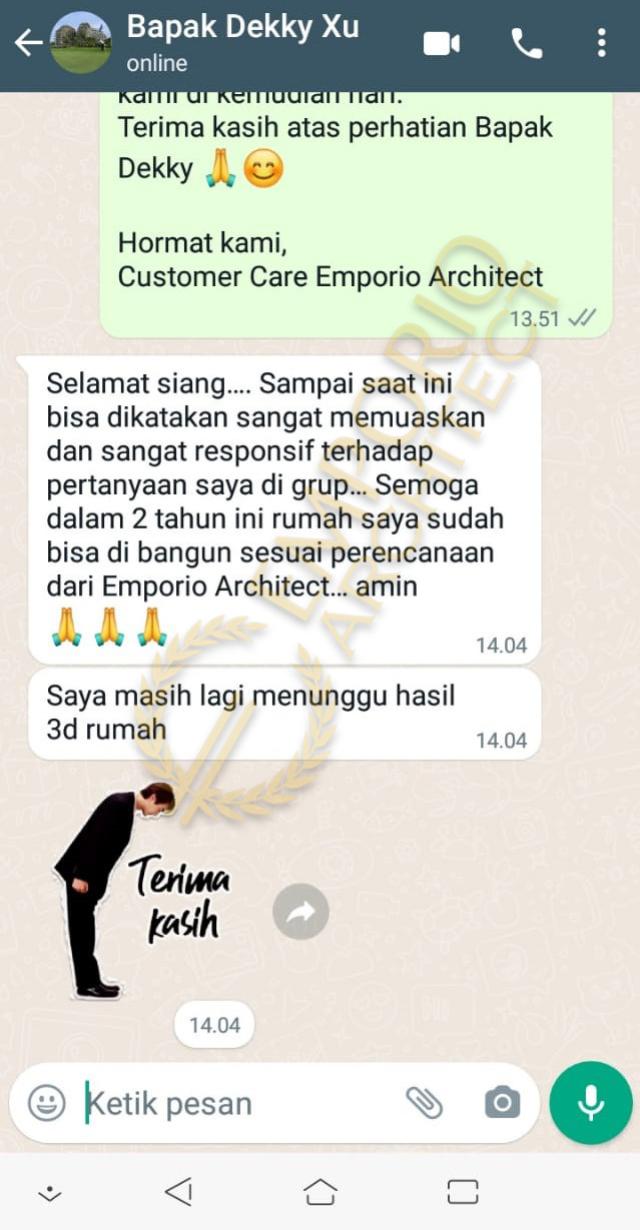 Testimonial Desain Rumah Modern 2 Lantai Bapak Dekky