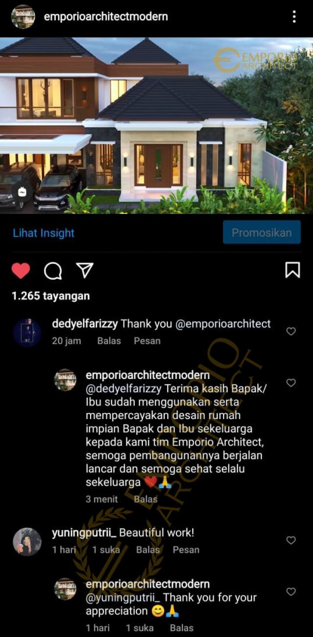 Testimonial Desain Rumah Modern 2 Lantai Bapak Dedi