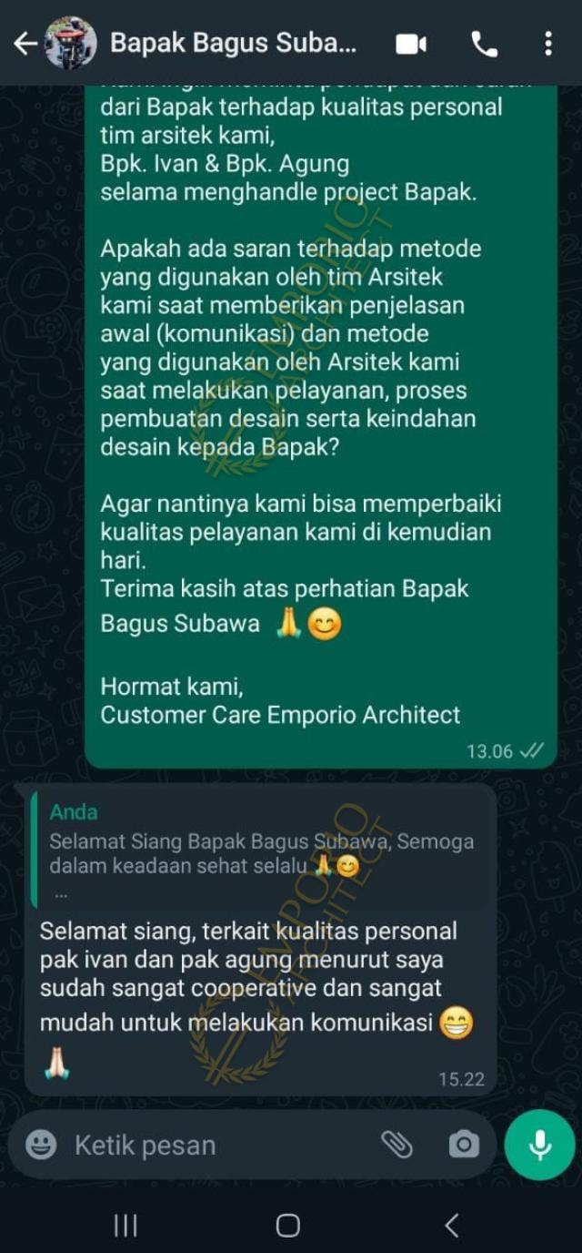 Testimonial Desain Rumah Modern 2 Lantai Bapak BSW 1694