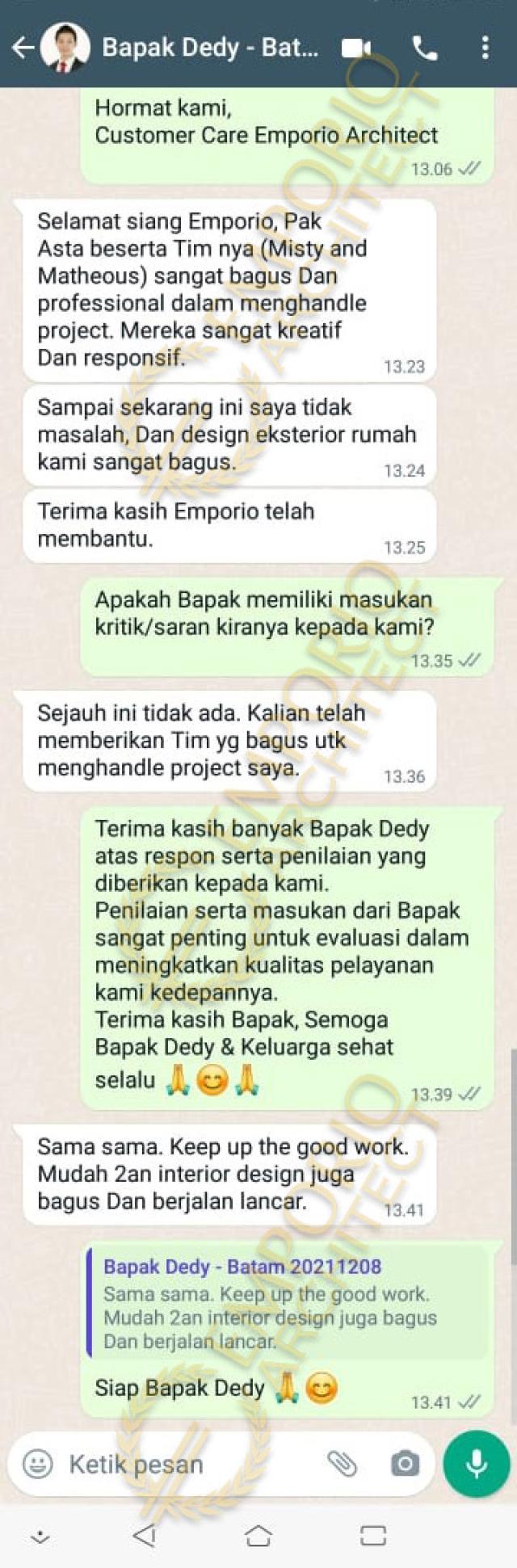 Testimonial Desain Rumah Modern 2 Lantai Bapak Dedy