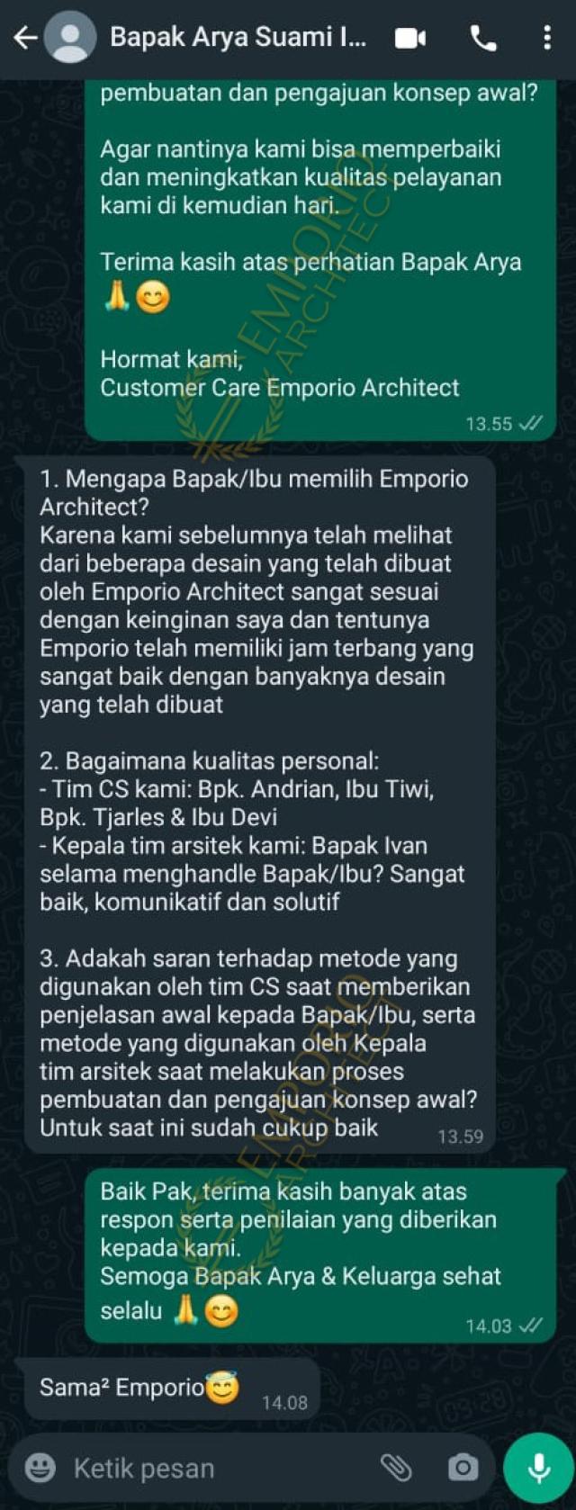 Testimonial Desain Rumah Modern 2 Lantai Bapak AR 1659