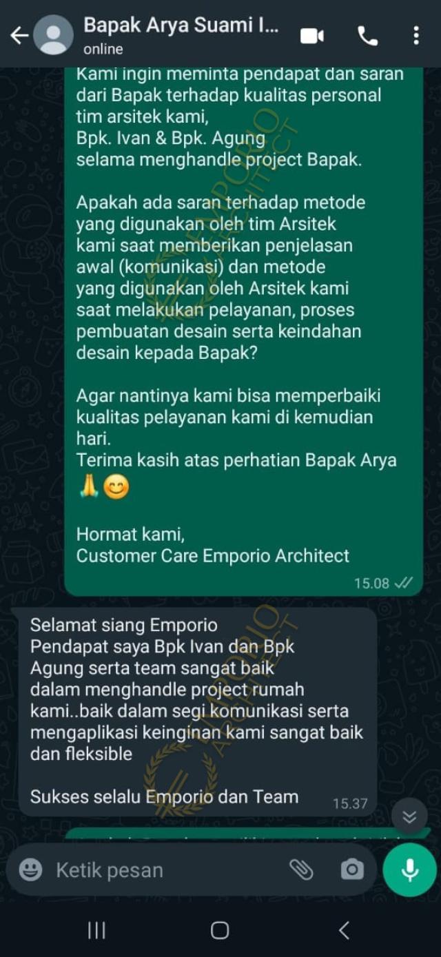 Testimonial Desain Rumah Modern 2 Lantai Bapak AR 1659 di  Kalimantan Selatan