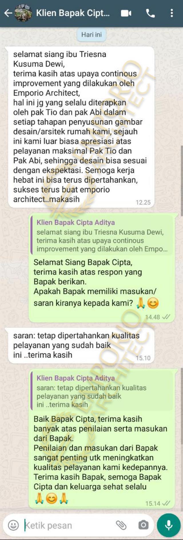 Testimonial Desain Rumah Modern 2 Lantai Bapak Cipta