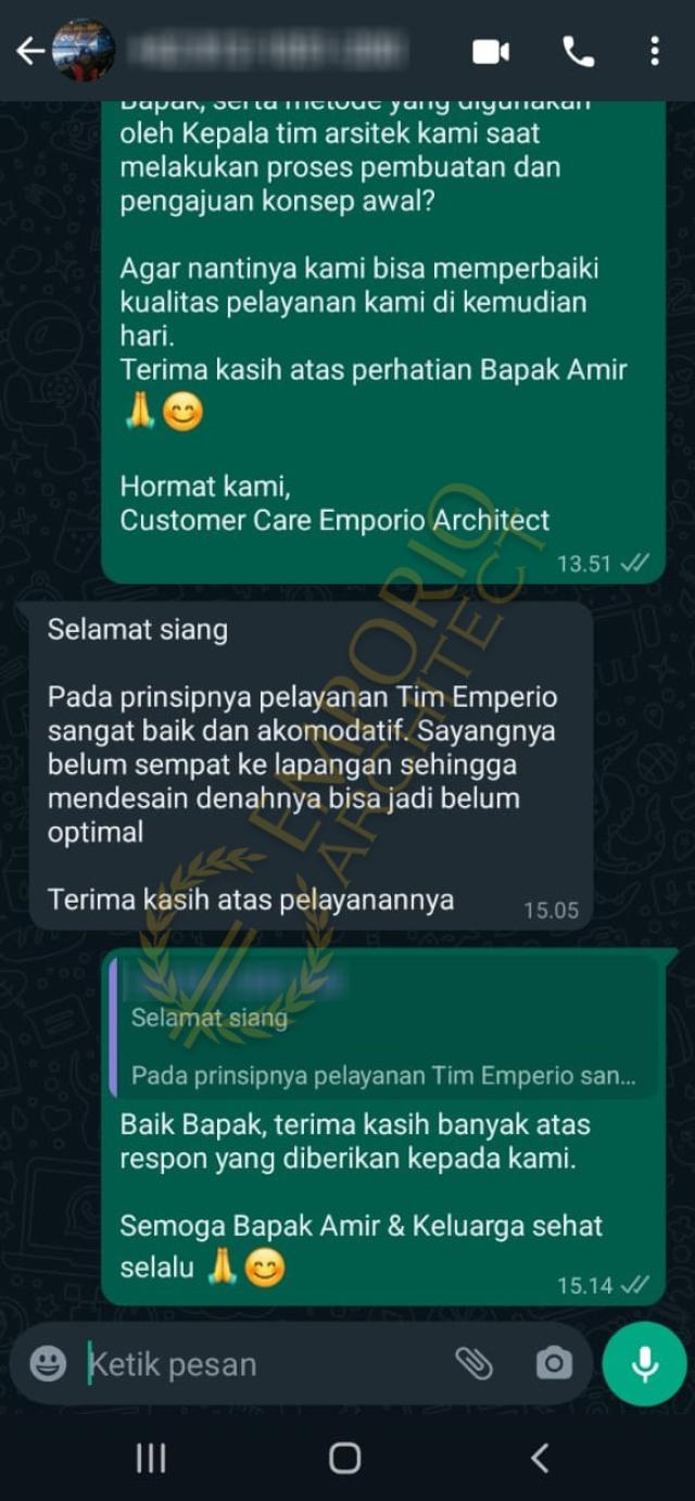 Testimonial Desain Rumah Modern 2 Lantai Bapak AMR 1499