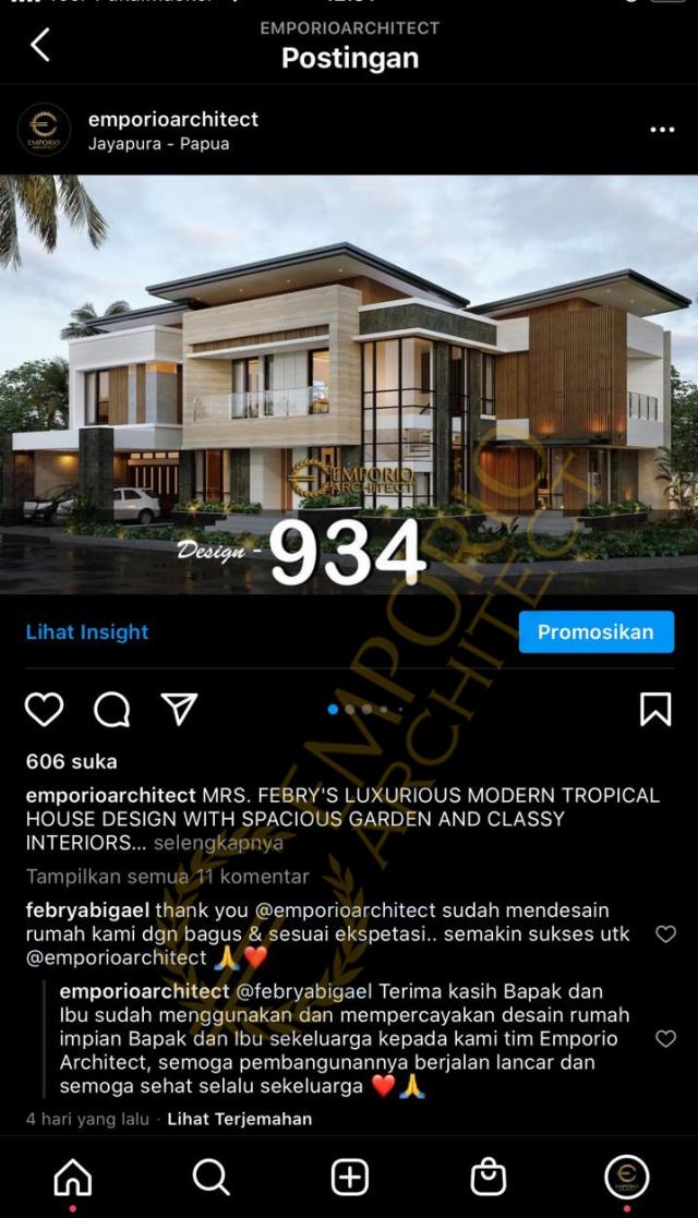 Testimonial Desain Rumah Modern 2 Lantai Ibu Febry