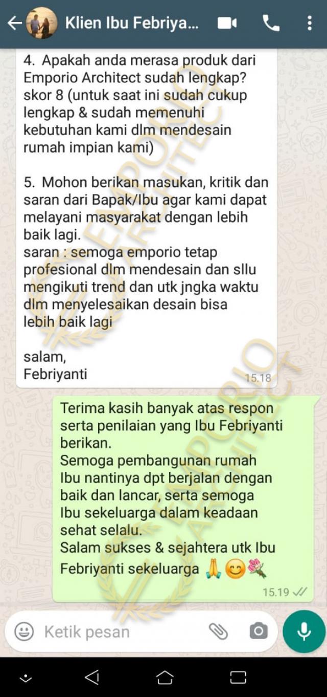 Testimonial Desain Rumah Modern 2 Lantai Ibu Febry