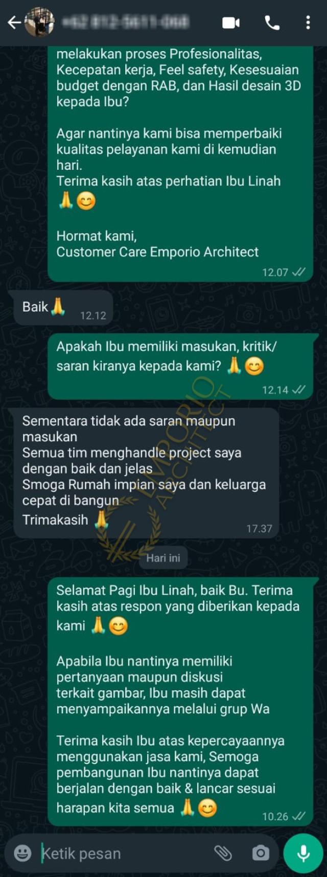 Testimonial Desain Rumah Modern 2 Lantai Ibu LNH 1480