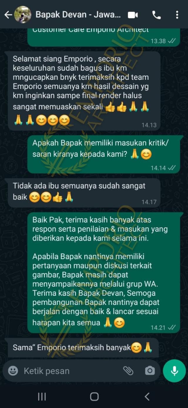 Testimonial Desain Rumah Modern 2 Lantai Bapak DVN 1412