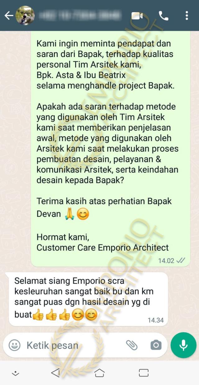 Testimonial Desain Rumah Modern 2 Lantai Bapak DVN 1412