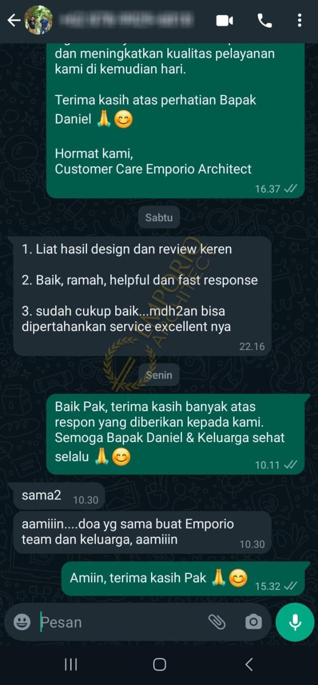 Testimonial Desain Rumah Modern 2 Lantai Bapak DNL 1818