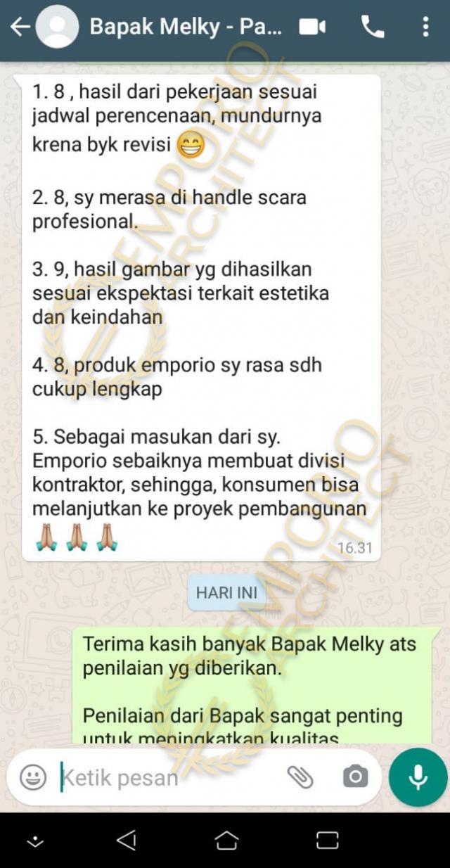 Testimonial Desain Rumah Modern 2 Lantai Bapak Melky Tjiang