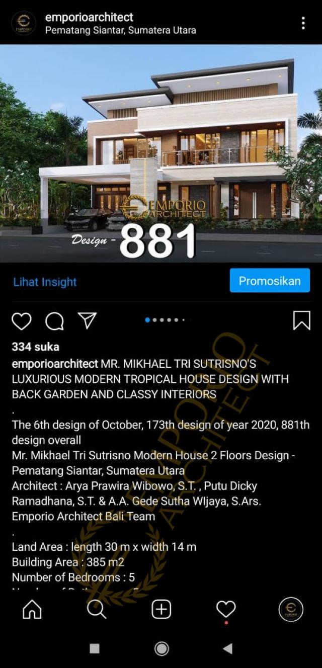 Testimonial Desain Rumah Modern 2 Lantai Bapak Mikhael Tri Sutrisno di  Pematangsiantar, Sumatera Utara