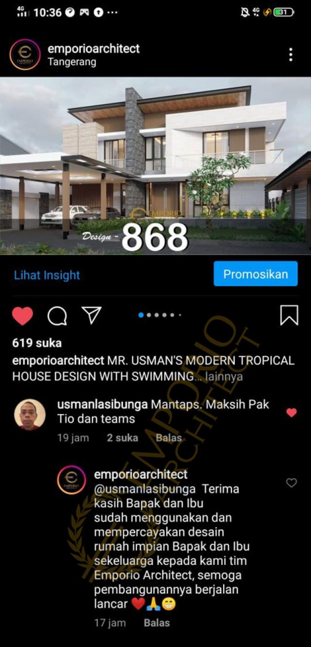 Testimonial Desain Rumah Modern 2 Lantai Bapak Usman