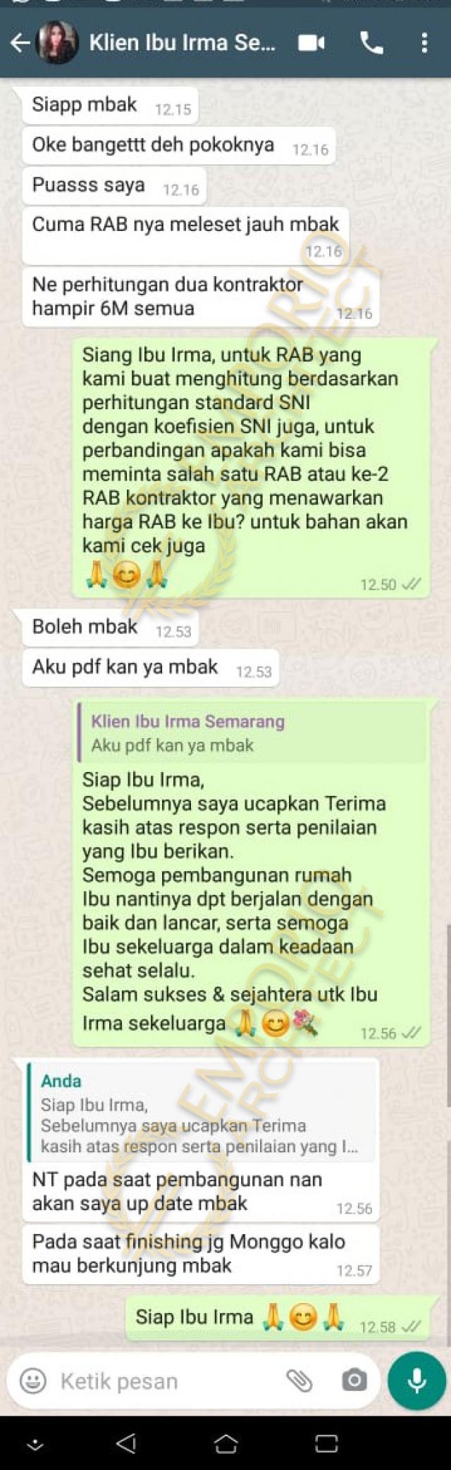 Testimonial Desain Rumah Modern 2 Lantai Ibu IRM di  Semarang, Jawa Tengah