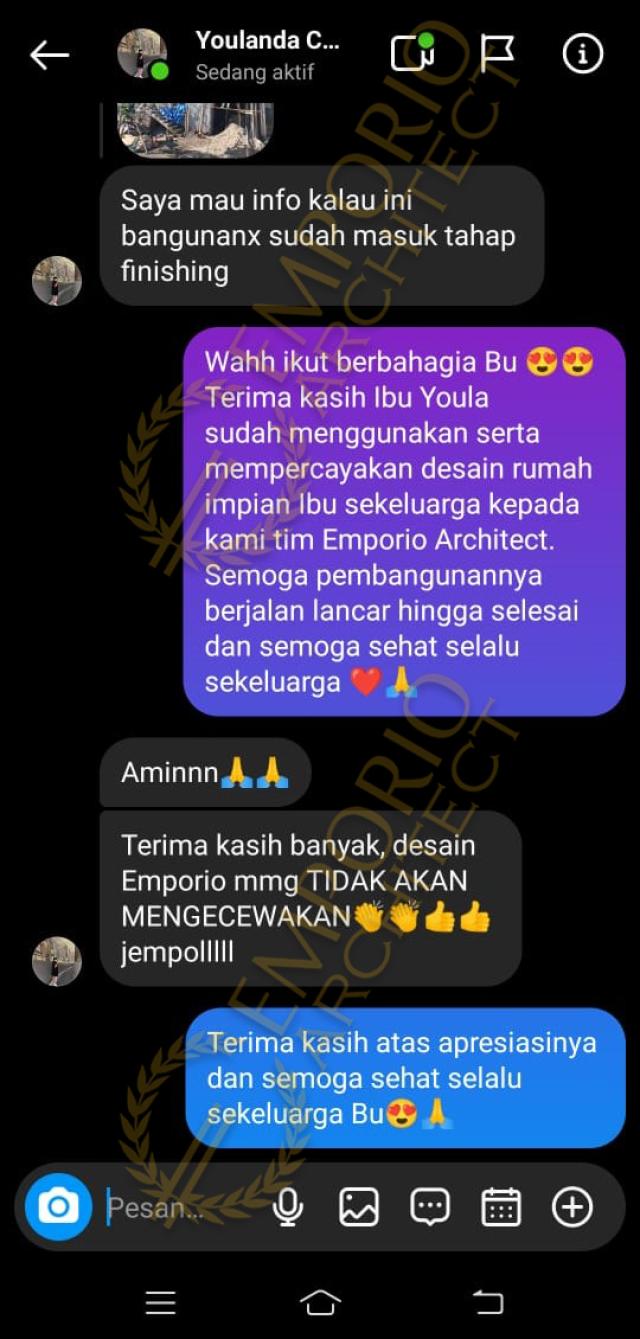 Testimonial Desain Rumah Modern 2.5 Lantai Ibu Youla di  Makassar