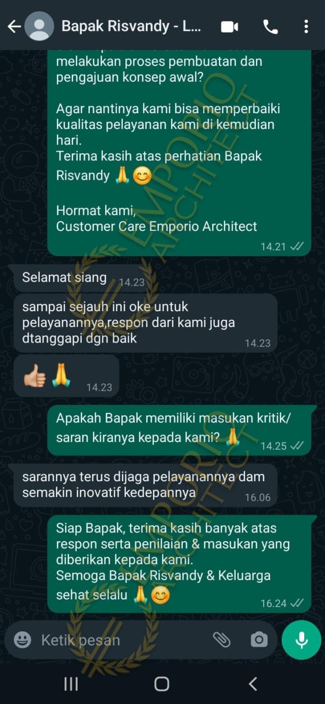 Testimonial Desain Rumah Modern 2.5 Lantai Bapak RVD