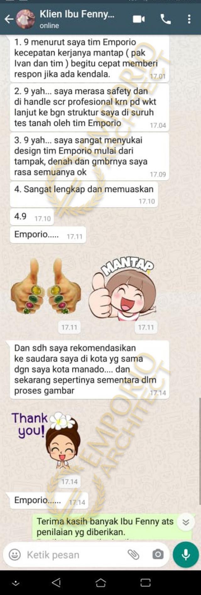 Testimonial Desain Rumah Modern 2.5 Lantai Ibu Fenny