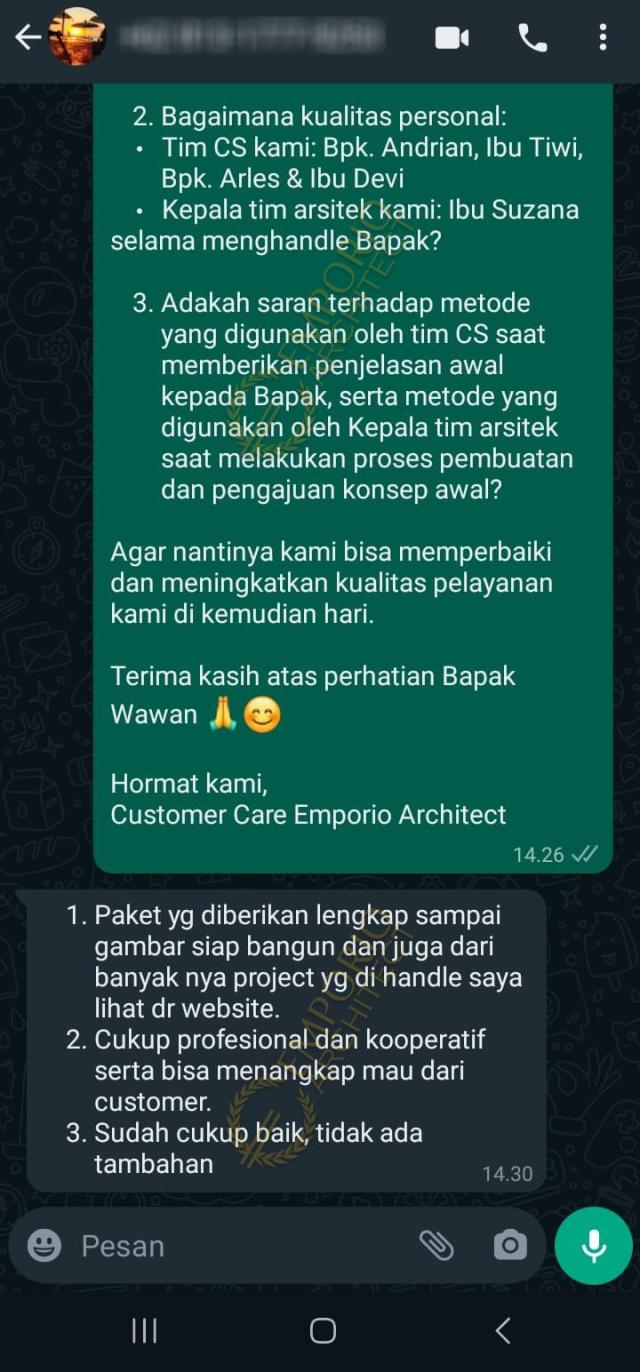 Testimonial Desain Rumah Modern 3 Lantai Bapak WWS 1929 di  Gading Serpong, Tangerang