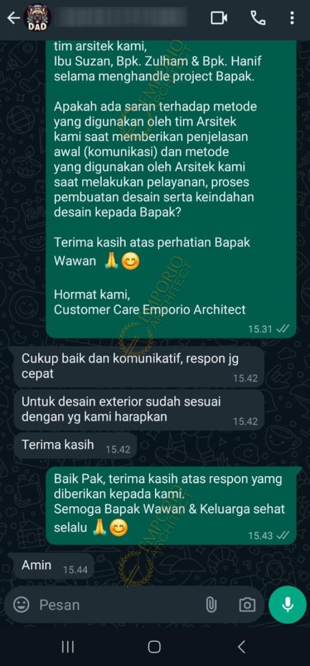 Testimonial Desain Rumah Modern 3 Lantai Bapak WWS 1929 di  Gading Serpong, Tangerang